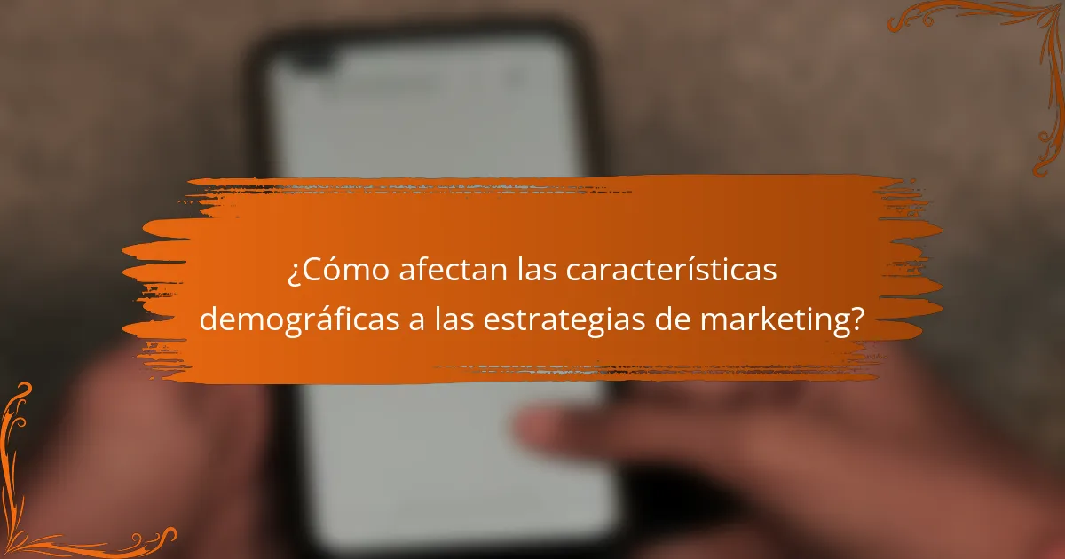 ¿Cómo afectan las características demográficas a las estrategias de marketing?