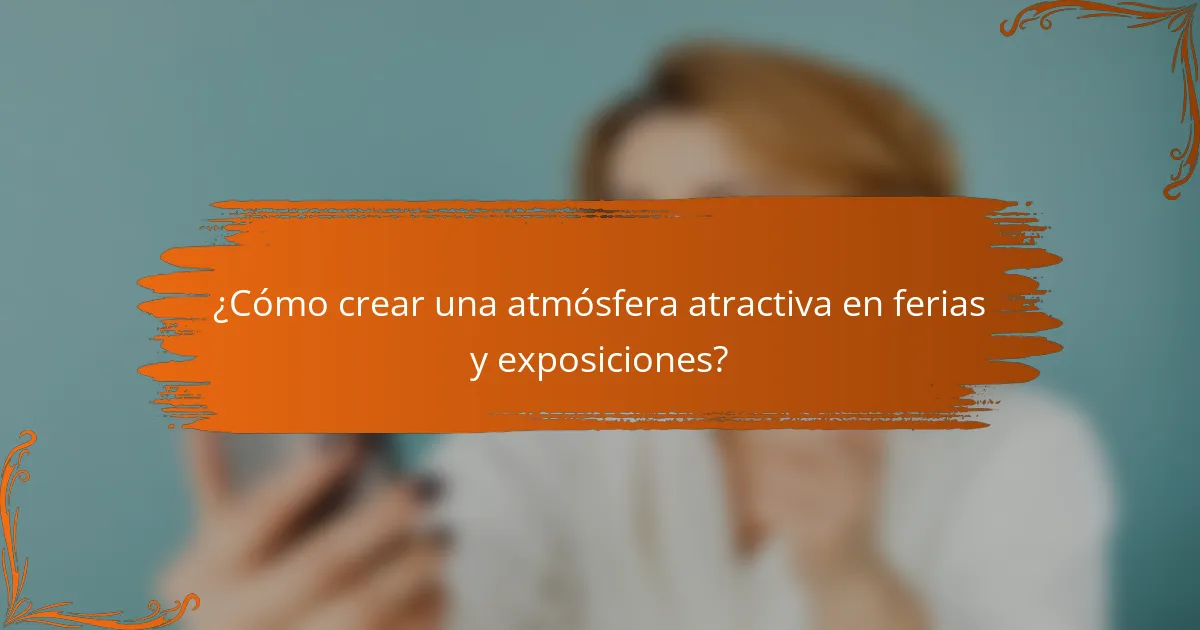 ¿Cómo crear una atmósfera atractiva en ferias y exposiciones?