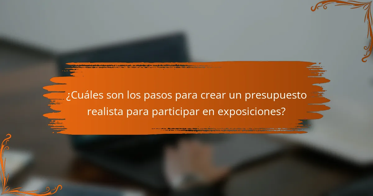 ¿Cuáles son los pasos para crear un presupuesto realista para participar en exposiciones?