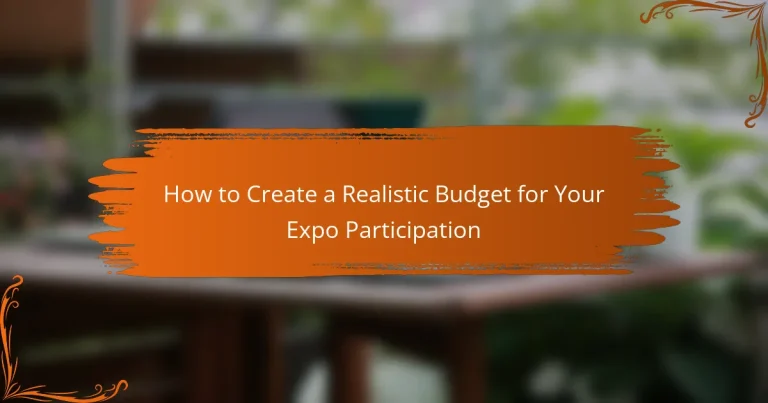 Cómo Crear un Presupuesto Realista para Su Participación en Expo